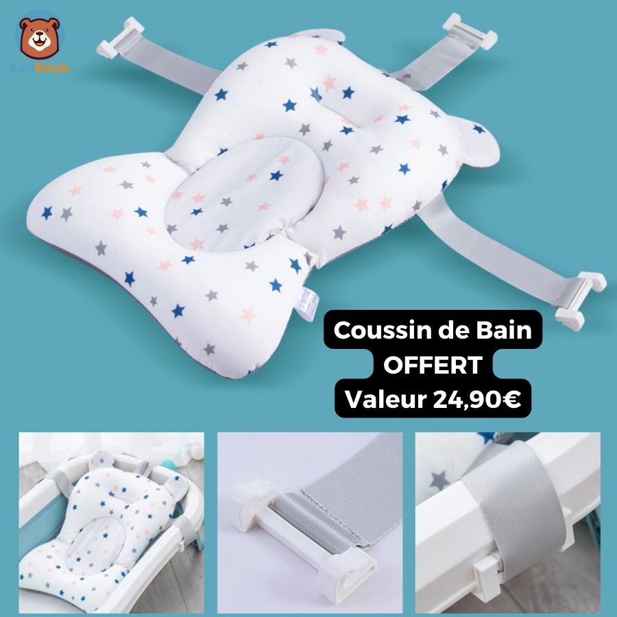 Baignoire Bébé Pliable - coussin de bain bébé offert