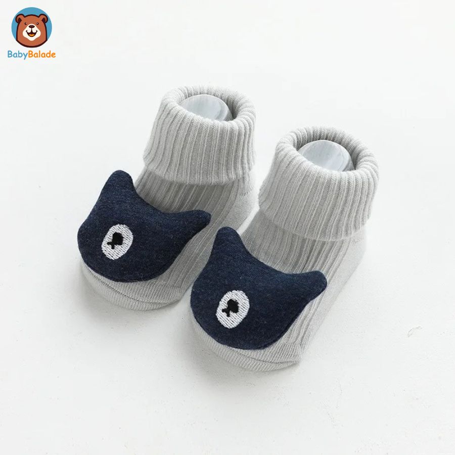 Chaussette Antidérapante Bébé - Couleur Gris Clair