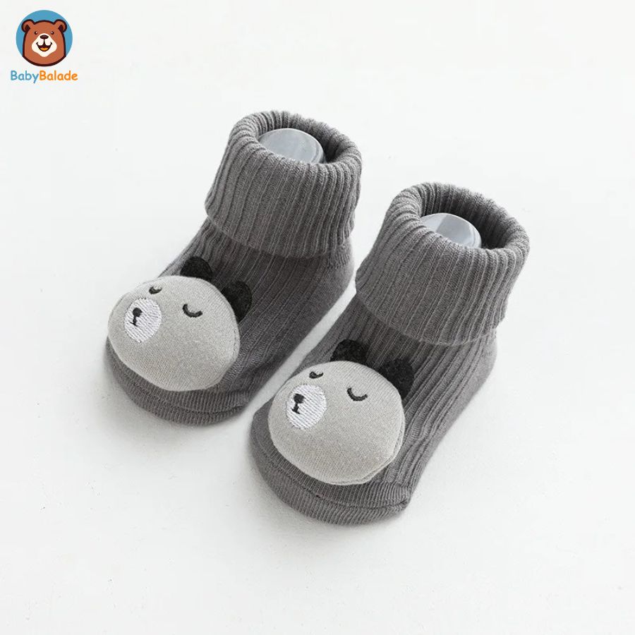 Chaussette Antidérapante Bébé - Couleur Gris Foncé