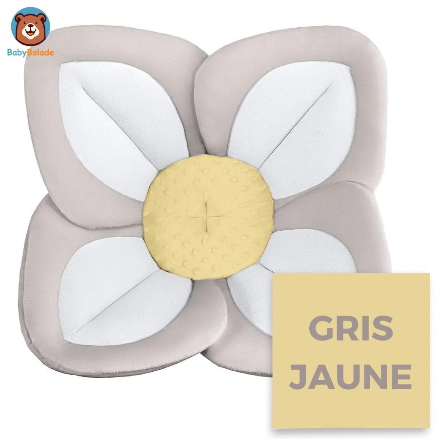 fleur de bain bebe - gris jaune