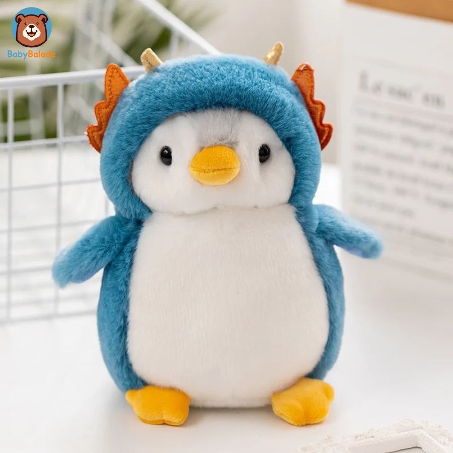 Peluche Pingouin - bleu dragon