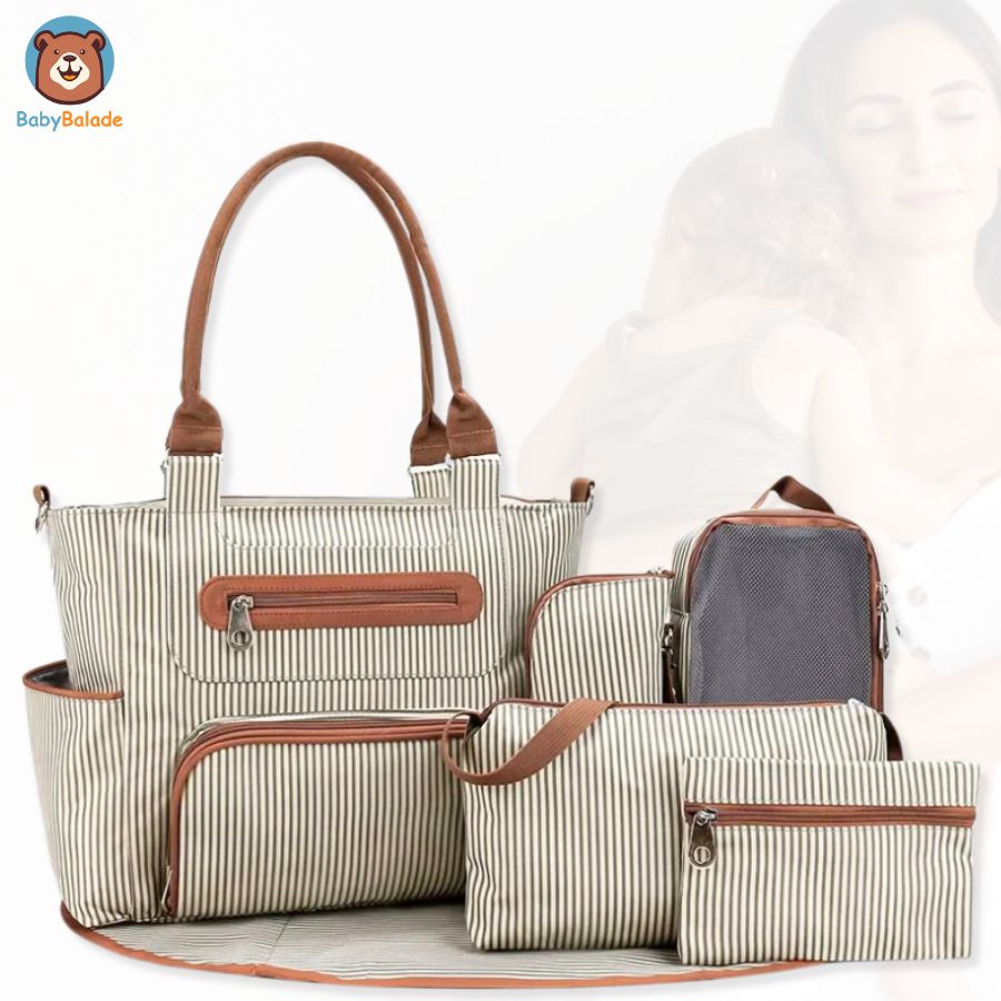 sac à langer chic et pratique de couleur crème
