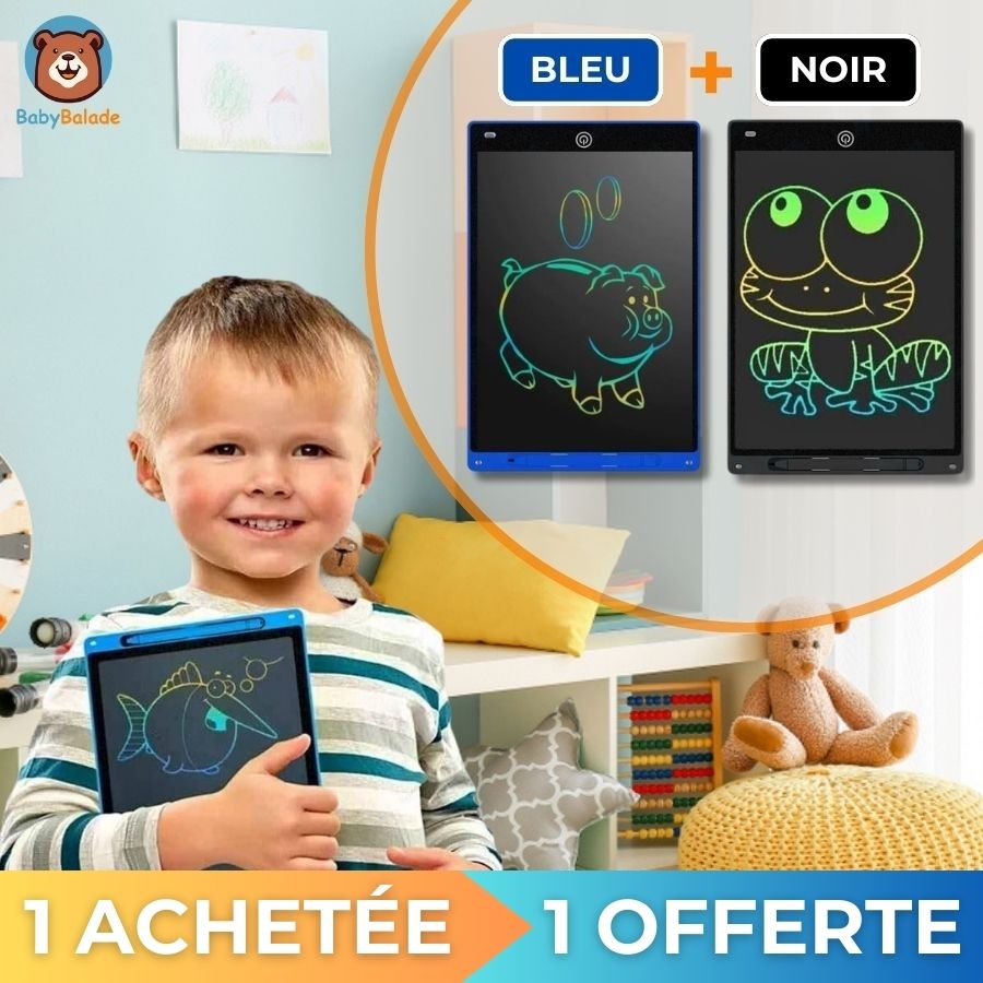 Tablette d'écriture et de dessin LCD - Une Achetée Une Offerte - Bleu Noir