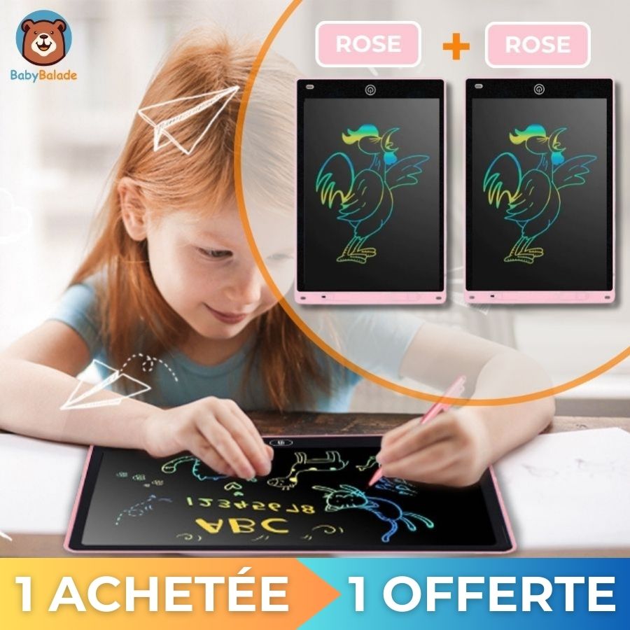 Tablette d'écriture et de dessin LCD - Une Achetée Une Offerte - Rose Rose
