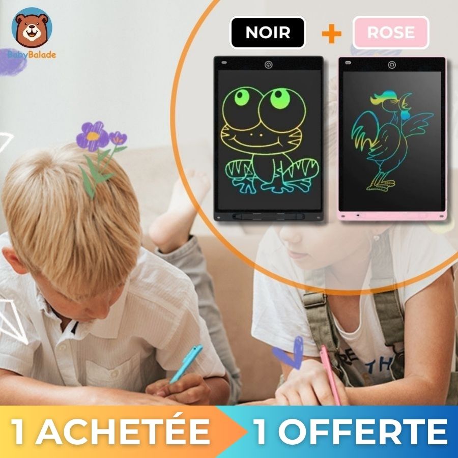 Tablette d'écriture et de dessin LCD - Une Achetée Une Offerte - Noir Rose