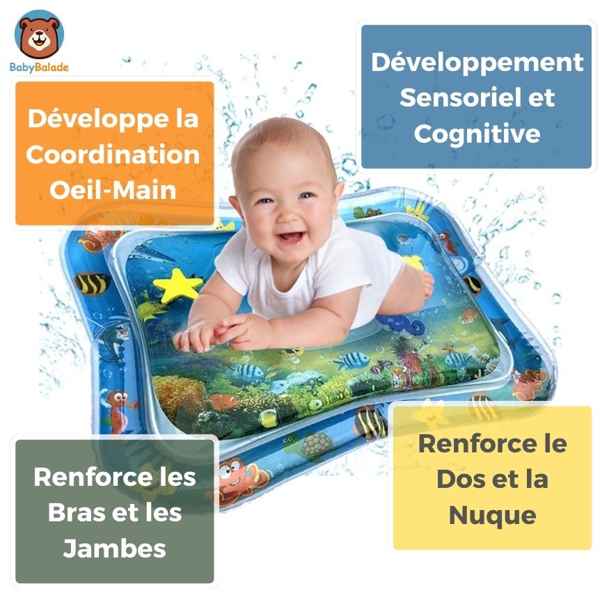 Tapis d'eau bébé - développement sensoriel et coordination œil-main
