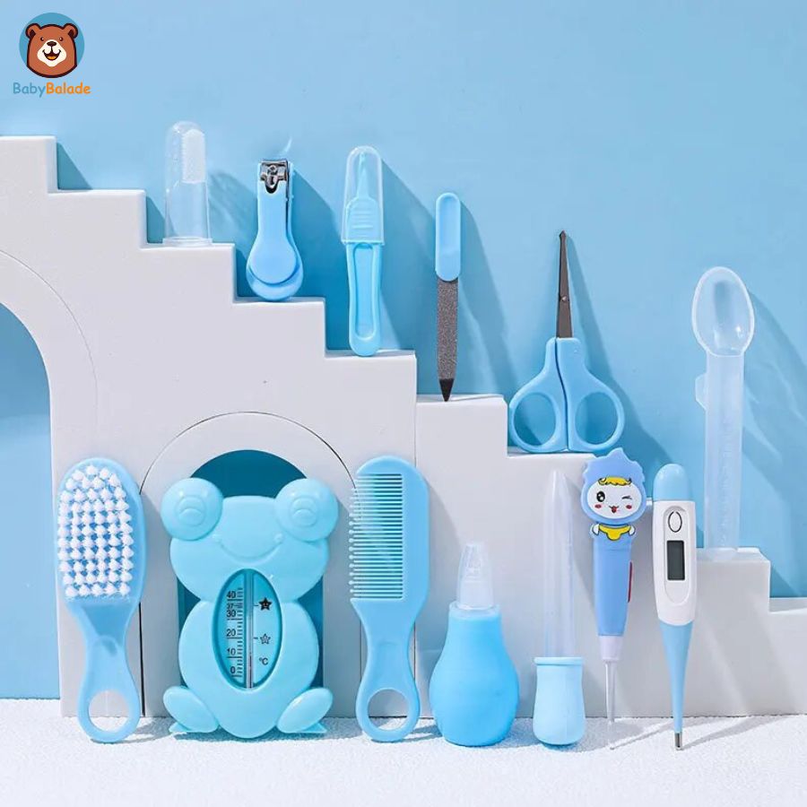 Trousse de toilette bebe - Trousse de soin bébé - Détails Bleu