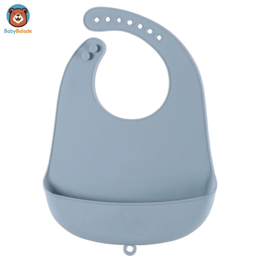 bavoir silicone - bavoir bébé de couleur bleu