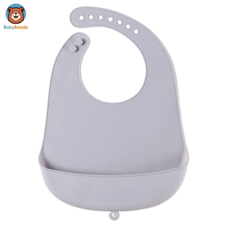 bavoir silicone bavoir bébé de couleur gris