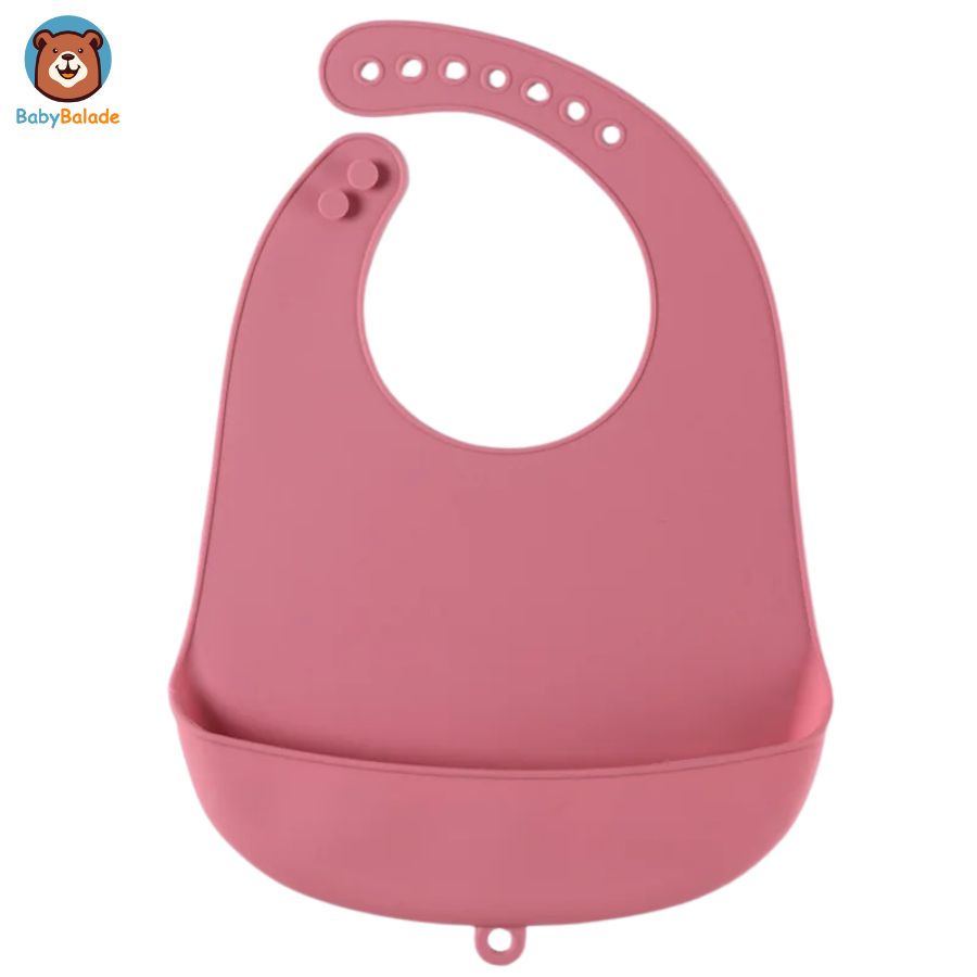 bavoir silicone bavoir bébé de couleur rose
