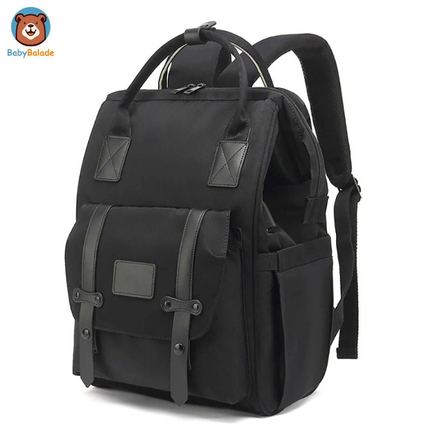 sac à dos à langer de couleur noir