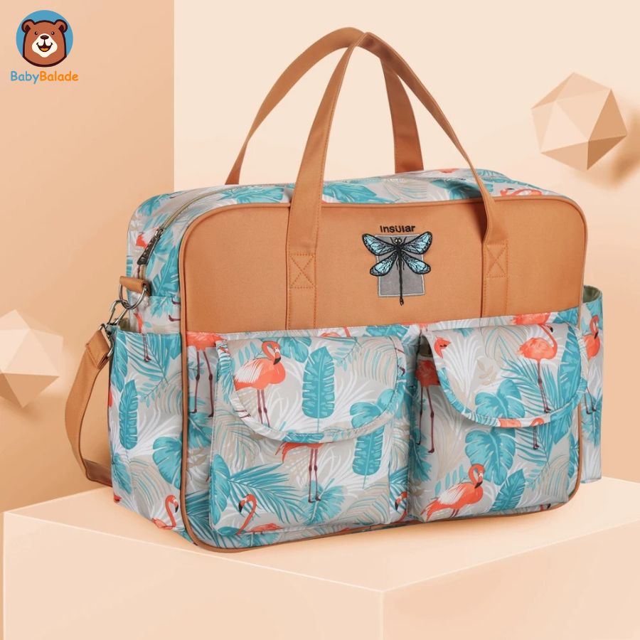 sac à langer couleur camel marron