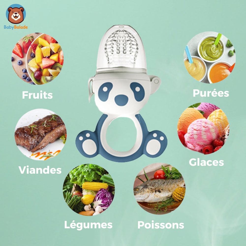 Grignoteur bébé - différents aliments utilisables avec la tétine grignoteuse 1000