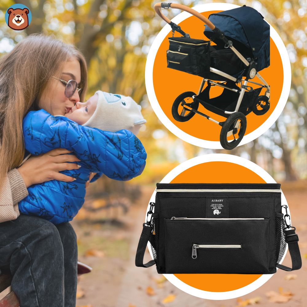 organisateur de poussette - bébé et maman