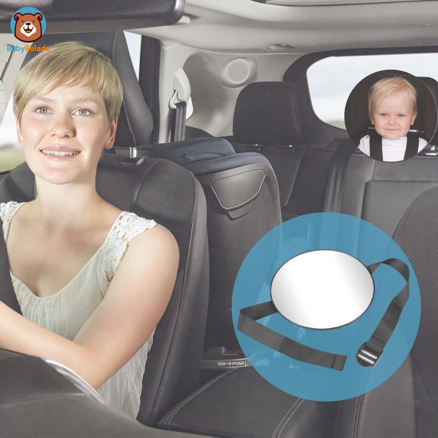 miroir voiture bébé - maman avec bébé derrière
