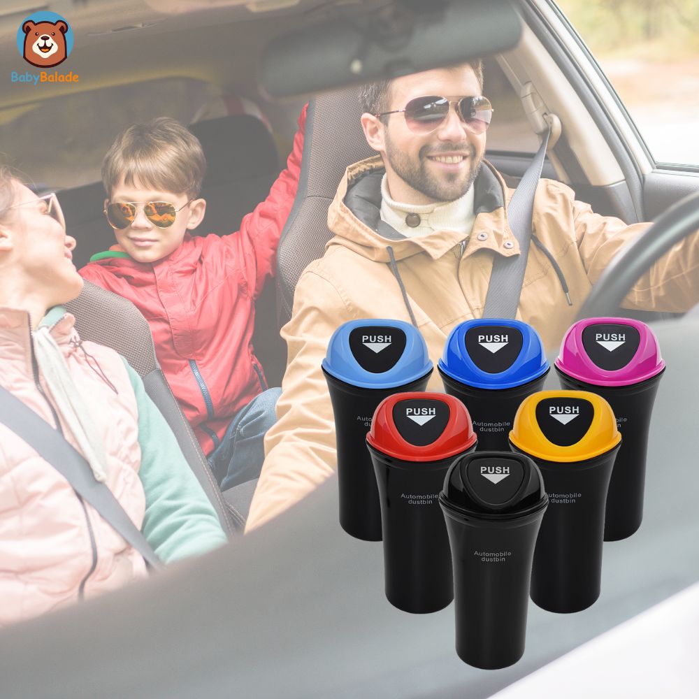 Poubelle Voiture Avec Couvercle 2 Pièces - Mini Poubelle Auto Portable Avec Sacs Et 4 Rouleaux MICHIHOMIE