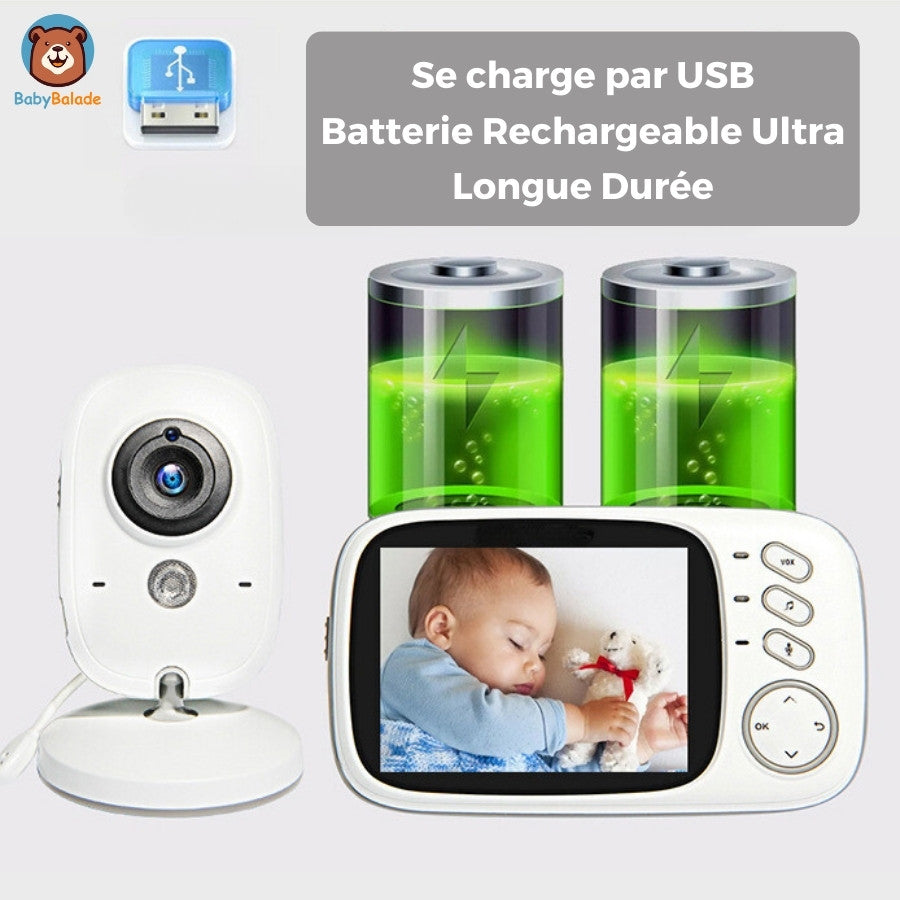 Babyphone camera - batterie rechargeable longue durée