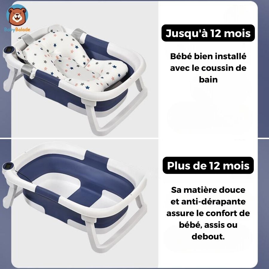 Onirique - Baignoire bébé pliable - Baignoire Bébé - Bain bébé - Siège bébé  - Comprend