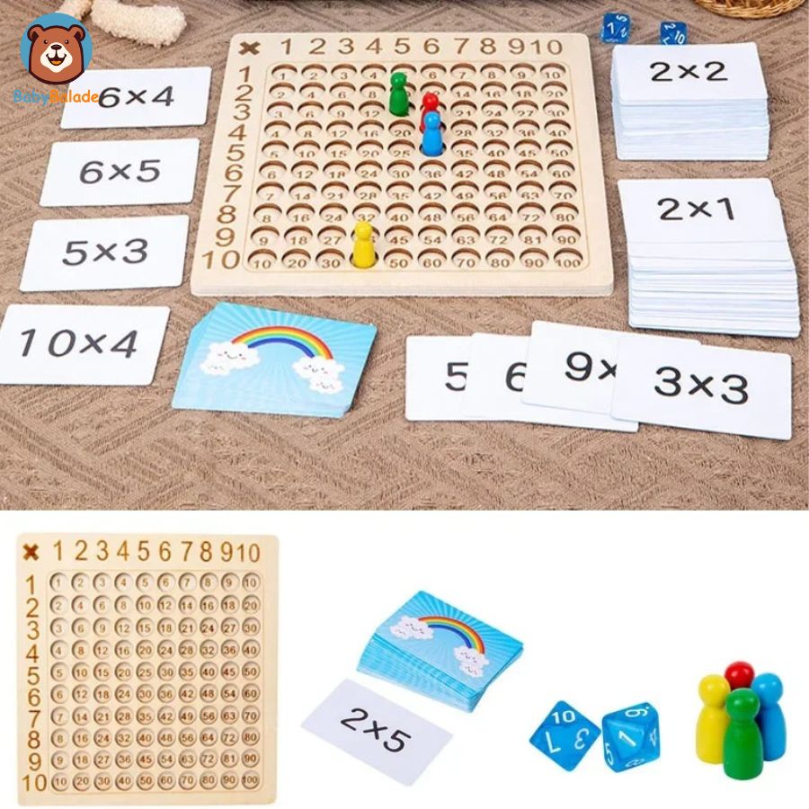 jeu table de multiplication - beaucoup d'accessoires pour apprendre facilement