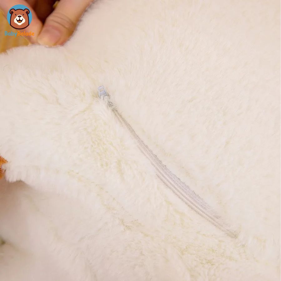 peluche oie - fermeture pour vider et la laver facilement