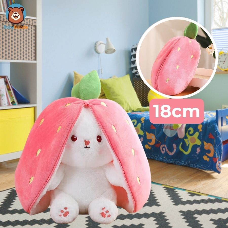 Peluche lapin - forme Fraise taille S