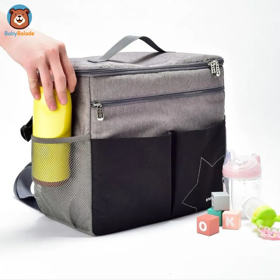 sac à langer poussette avec emplacement bouteille sur le côté