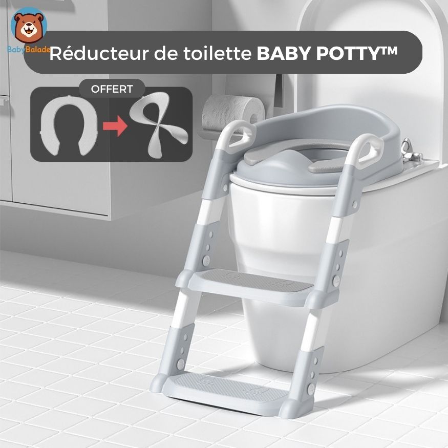 réducteur de toilette - gris blanc