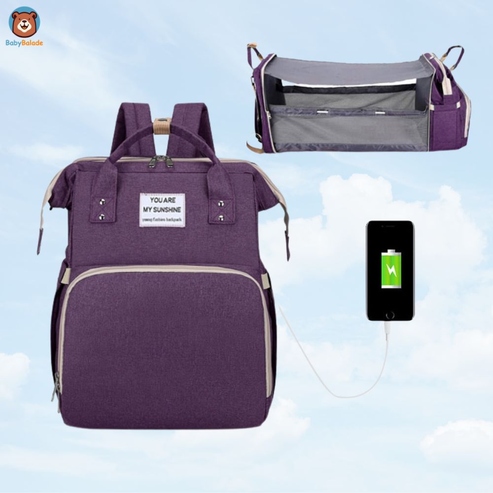 sac à langer lit nomade violet